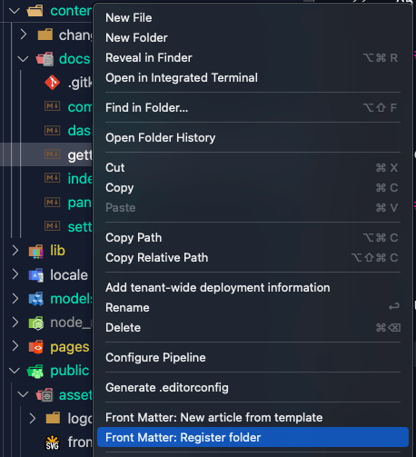 Register a folder