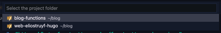 Select your workspace folder for Front Matter