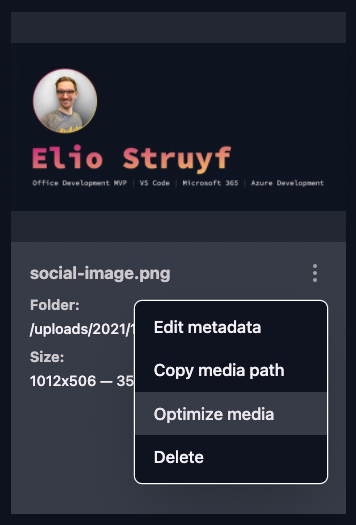 Custom action for a media file