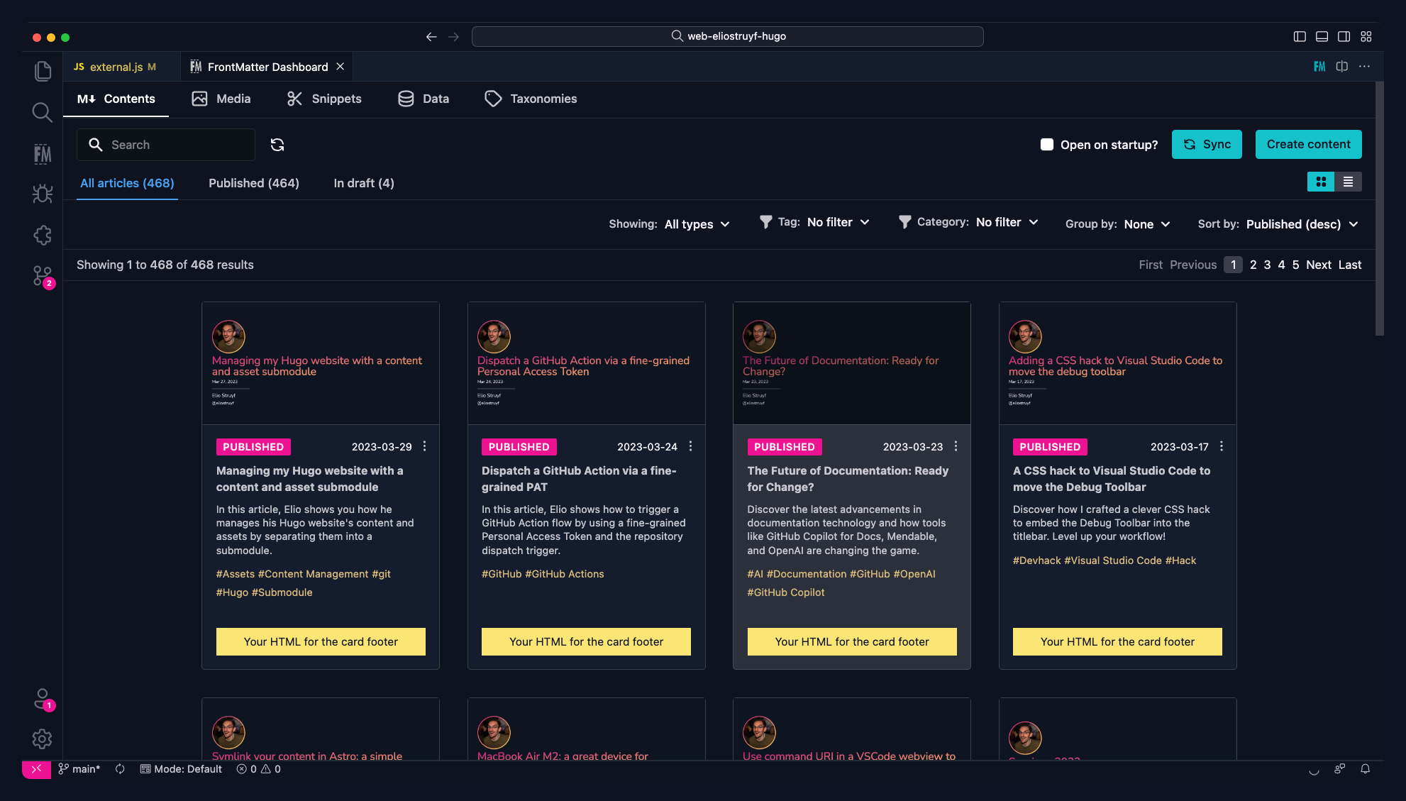 Custom card footer