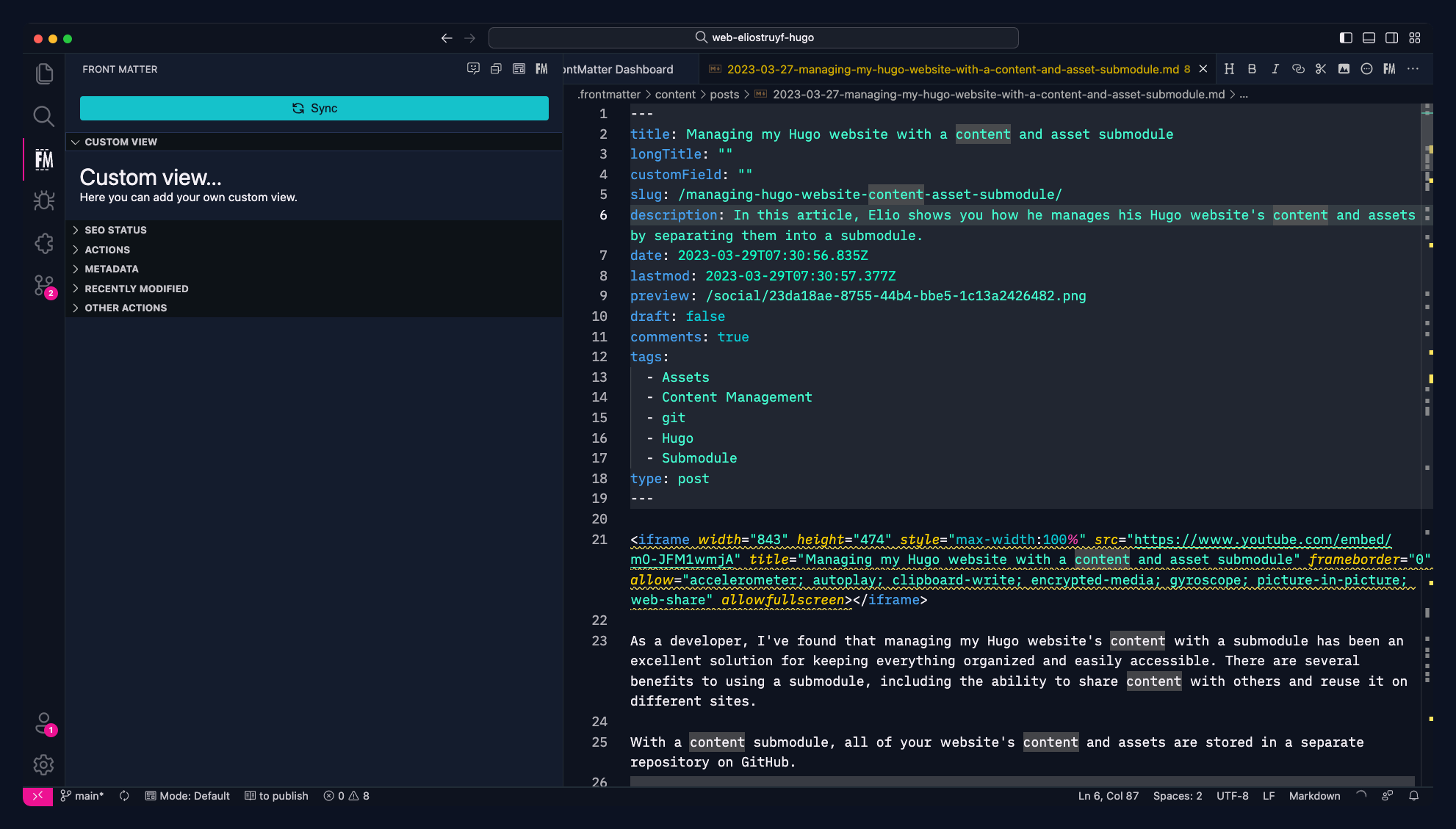 Custom panel view